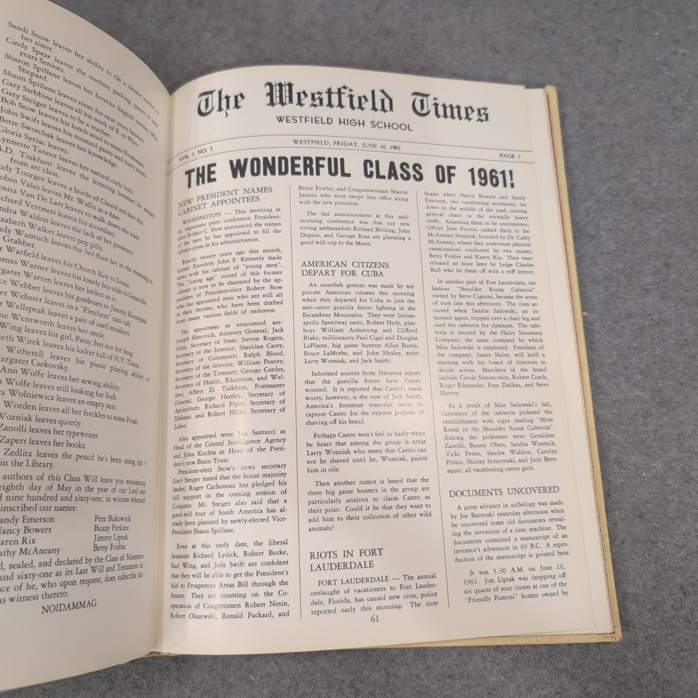 1961 Gammadion Westfield High School Yearbook WHS Massachusetts Vintage - Picture 2 of 2